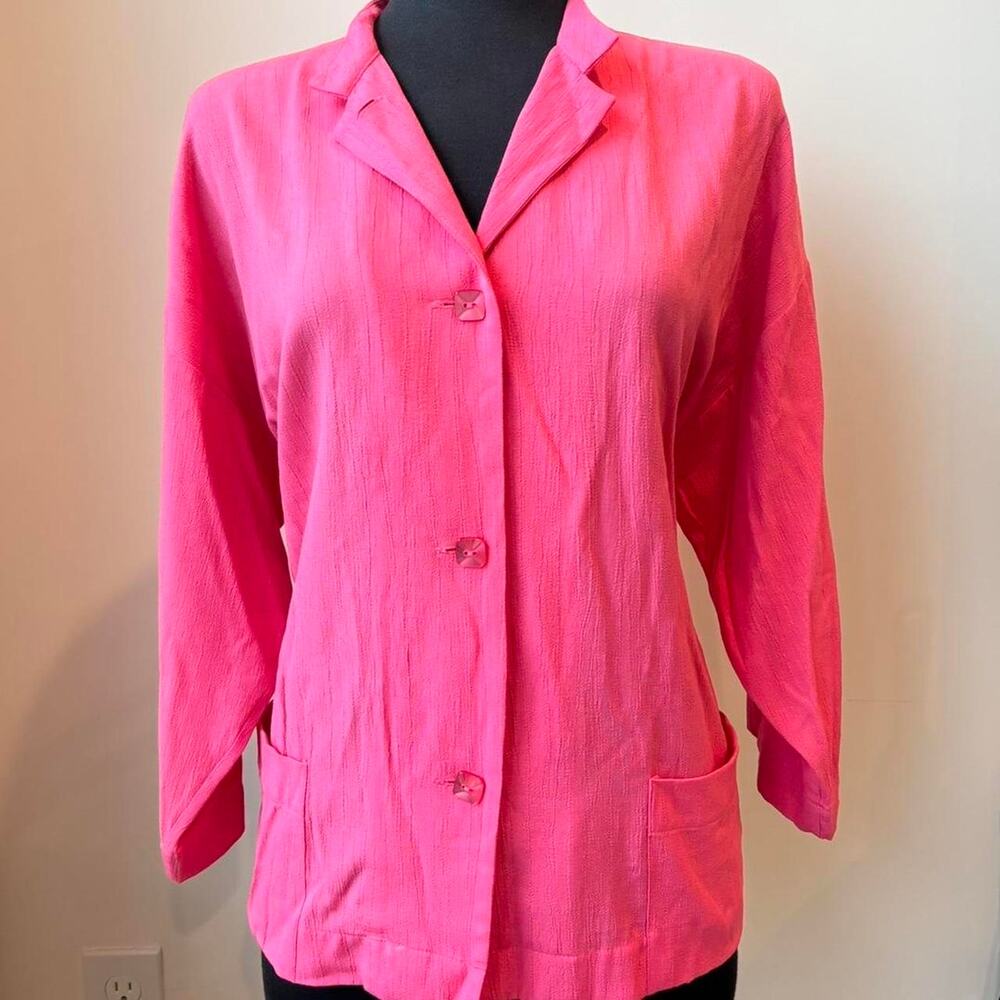 NEW Coldwater Creek Pink Button Up Collared Lightweight Blouse Sz Medium